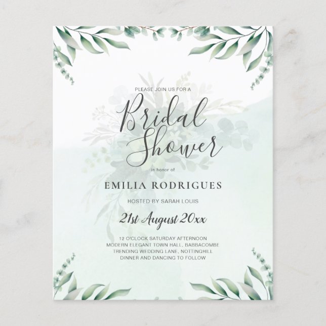 Flyer PRESUPUESTO Eucalyptus BRIDAL SHOWER Greeneration  (Frente)