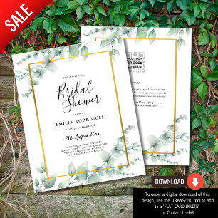 Flyer PRESUPUESTO Eucalyptus BRIDAL SHOWER ORO CÓDIGO QR