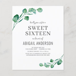 Flyer Presupuesto Eucalyptus Dulce Invitación Dieciséis