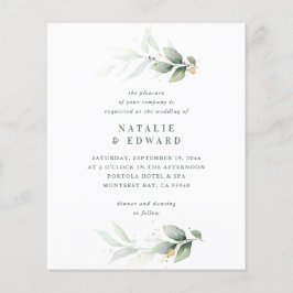 Flyer presupuesto Eucalyptus moderna boda mínima elegant