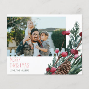 Flyer Presupuesto Feliz Navidad Bayas y Pino Foto