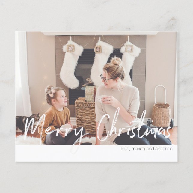 Flyer Presupuesto Feliz Navidad Moderna Foto de escritur (Frente)