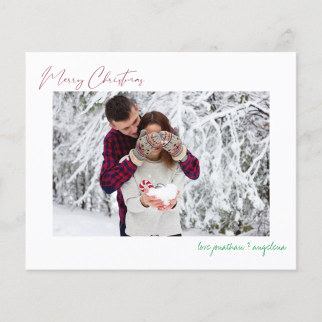 Flyer Presupuesto Feliz Navidad Moderna Foto Volada Mini (Frente)