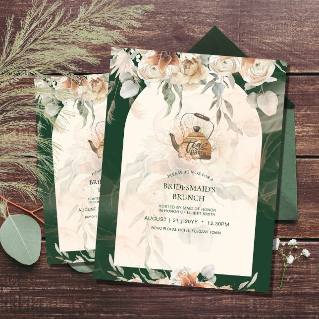 Flyer PRESUPUESTO Fiesta de té de hierba de pampas boho  (Subido por el creador)