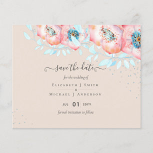 Flyer PRESUPUESTO Flor de Hellebore Turquesa Melocotón