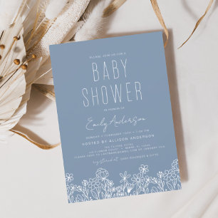 Flyer Presupuesto Flor silvestre Boho Baby Shower Dusty
