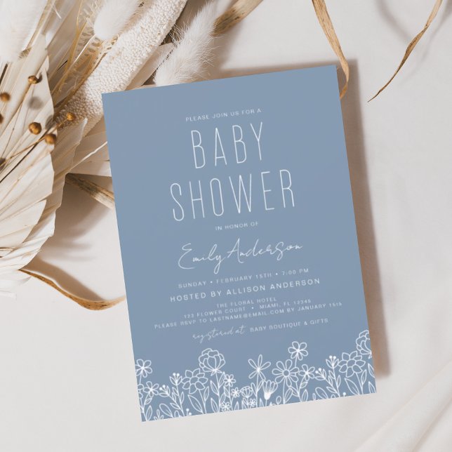Flyer Presupuesto Flor silvestre Boho Baby Shower Dusty  (Subido por el creador)