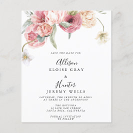 Flyer Presupuesto Floral Ahorra la Fecha | Annabeth |