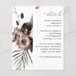 Flyer Presupuesto Floral Negro y Natural Boho Detalles