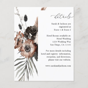 Flyer Presupuesto Floral Negro y Natural Boho Detalles