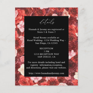 Flyer Presupuesto Floral Rojo Completo Detalles - Negro