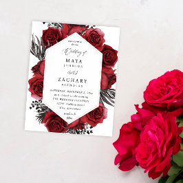 Flyer Presupuesto Floral Rojo y Boda Negra