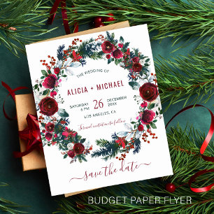 Flyer PRESUPUESTO flores invierno boda de Navidad guarda