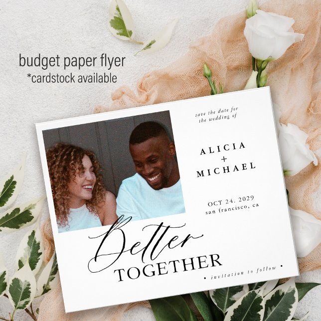 Flyer Presupuesto foto boda moderna guardar la fecha (Subido por el creador)