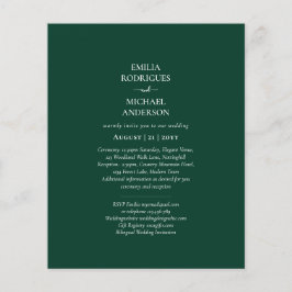 Flyer PRESUPUESTO FOTO Boda Verde Esmeralda Monocromo