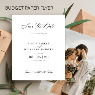 Flyer Presupuesto foto simple elegante boda guardar la f