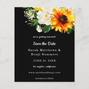 Flyer Presupuesto Girasol negro y flor de Whi Salven la