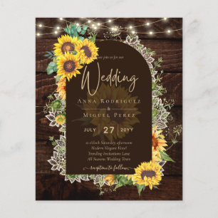 Flyer PRESUPUESTO girasoles luces de encaje matrimonio I
