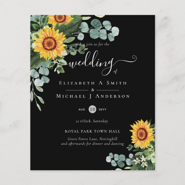 Flyer PRESUPUESTO Girasoles rusos Eucalyptus deja Boda (Frente)