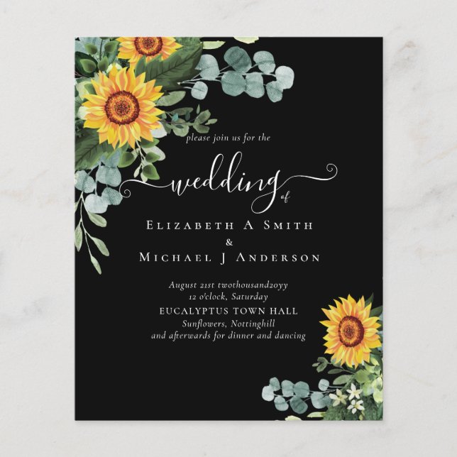 Flyer PRESUPUESTO Girasoles rusos Eucalyptus deja Boda (Frente)