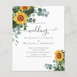 Flyer PRESUPUESTO Girasoles rusos Eucalyptus deja Boda