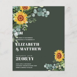Flyer PRESUPUESTO Girasoles Rústicos Boda Texto Moderno