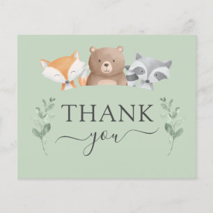 Flyer Presupuesto Gracias a Baby Shower Woodland Greener