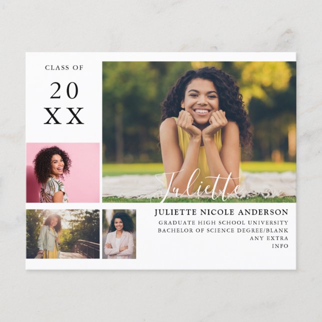 Flyer Presupuesto Graduado Moderno Anuncio de 4 Fotos co (Frente)