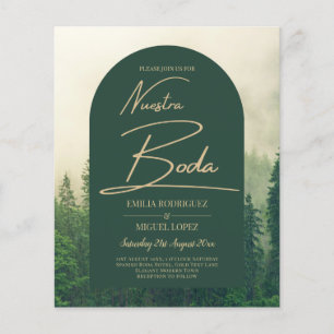 Flyer PRESUPUESTO Green Forest Pine Trees Boda BODA INVI