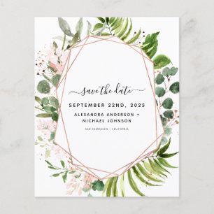Flyer Presupuesto Guardar la fecha Eucalyptus Greenery G