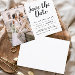 Flyer Presupuesto Guardar la fecha Minimalista simple fo<br><div class="desc">Presupuesto Foto Minimalista moderna y elegante Guardar la postal del Boda de fecha. La tarjeta de invitación para guardar la fecha incluye una tipografía de escritura con letras a mano moderna con una moda y un diseño sencillo al que se puede añadir la imagen de fotografía de compromiso personalizada.</div>