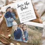 Flyer Presupuesto Guardar la foto Minimalista de fecha e<br><div class="desc">Presupuesto Foto Minimalista moderna y elegante Guardar la postal del Boda de fecha. La tarjeta de invitación para guardar la fecha incluye una tipografía de escritura con letras a mano moderna con una moda y un diseño sencillo al que se puede añadir la imagen de fotografía de compromiso personalizada.</div>