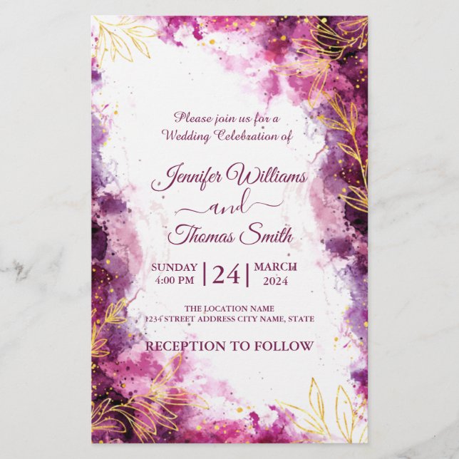 Flyer Presupuesto Guardar La Invitación De Boda De Fecha (Frente)
