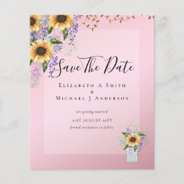 Flyer PRESUPUESTO GUARDAR LAS FECHAS Rústicos Sunflowers