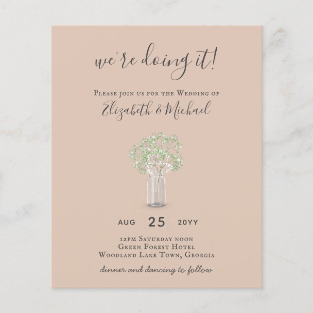 Flyer PRESUPUESTO Gypsophila Mason Jar Modern Minimal BO (Frente)