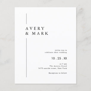 Flyer PRESUPUESTO Invitación a la boda Minimalista blanc