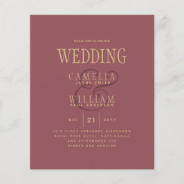 Flyer PRESUPUESTO Invitación a una boda de oro rosado co