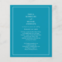PRESUPUESTO Invitación de Boda Azul Bondi Bilingüe