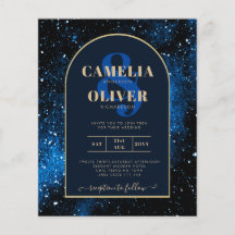PRESUPUESTO Invitación de boda azul marino y dorad