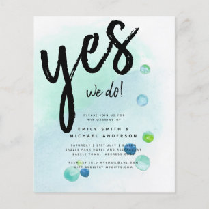 Flyer PRESUPUESTO Invitación de boda azul teñido ombre d