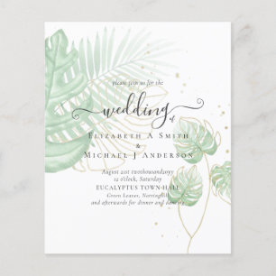 Flyer PRESUPUESTO Isla Tropical Palm deja boda playa