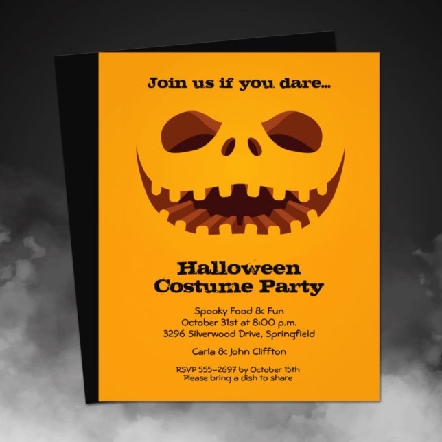 Flyer Presupuesto Jack o' Lantern Halloween (Printed on affordable THIN 80 lb flyer paper - heavier paper available in our collection.)