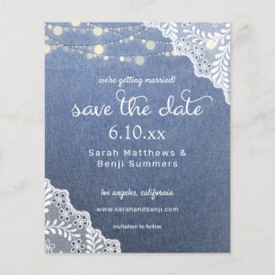 Flyer Presupuesto Jean, Lace & Lights Save the Date V2