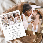Flyer Presupuesto La Foto Boda Blanco Minimalista Simple<br><div class="desc">Presupuesto El Boda de Modern Elegant Cuatro (4) Collage de fotos y Gran Fecha Invitación a la Boda Minimalista. Las tarjetas de Invitación a la Boda contienen una tipografía moderna que son elegantes,  simples y modernas para usar después de la minimalista celebración del día de la boda.</div>