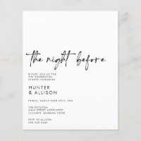PRESUPUESTO La noche antes de la invitación