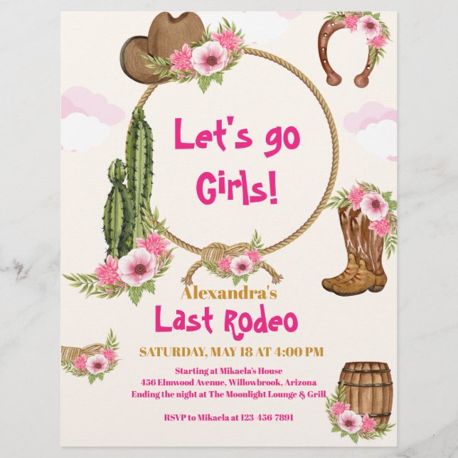 Flyer Presupuesto La Última Ducha De Novias De Rodeo (Frente)