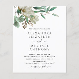 Flyer Presupuesto Magnolia Eucalyptus Foto Boda Elegante