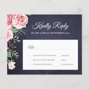 Flyer Presupuesto marina rosa rubor floral boda RSVP