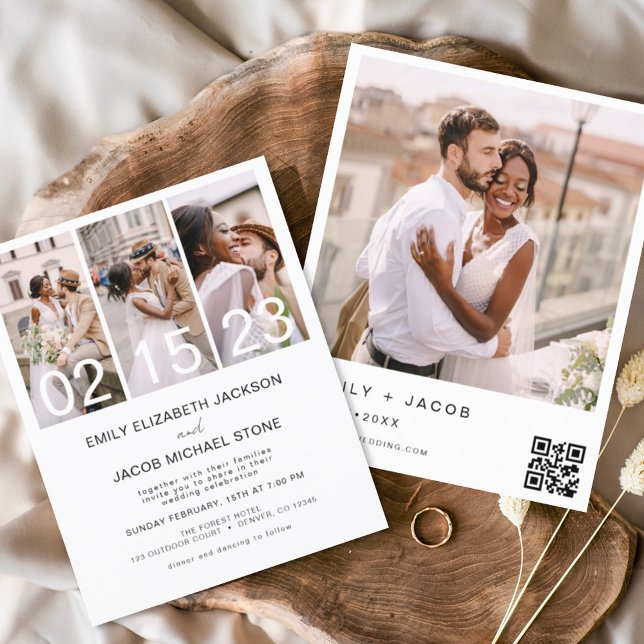 Flyer Presupuesto Minimalista Cuatro foto Boda de código (Subido por el creador)