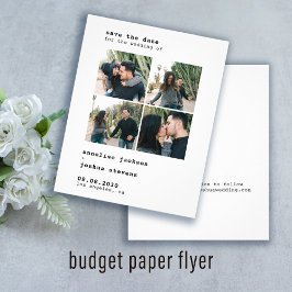 Flyer Presupuesto moderno 4 fotos boda ahorrando fecha